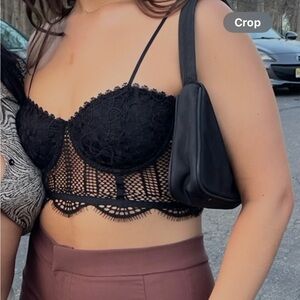 Zara Black Lace Crop Top